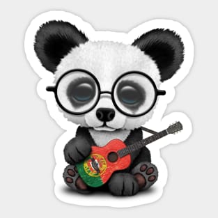 Baby Panda Playing Portuguese Flag Guitar Sticker